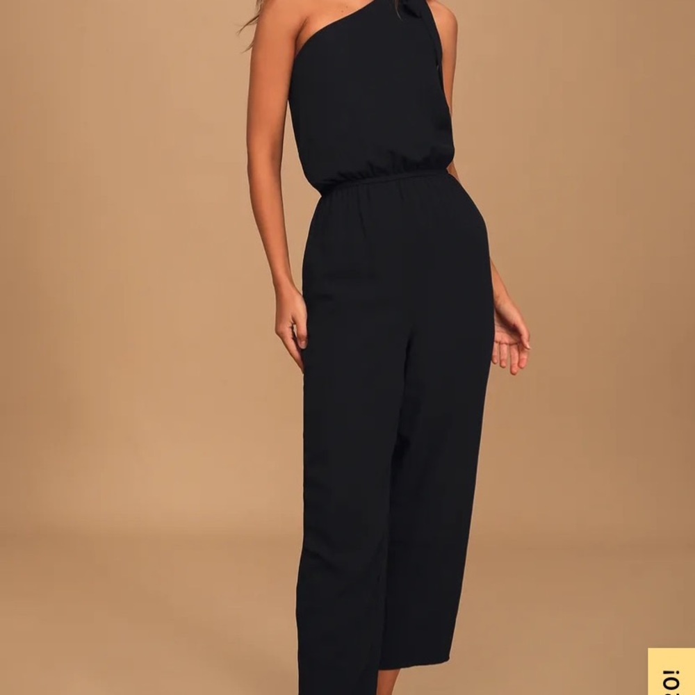 Tourist Behavior Black One-Shoulder Jumpsuit Lulus